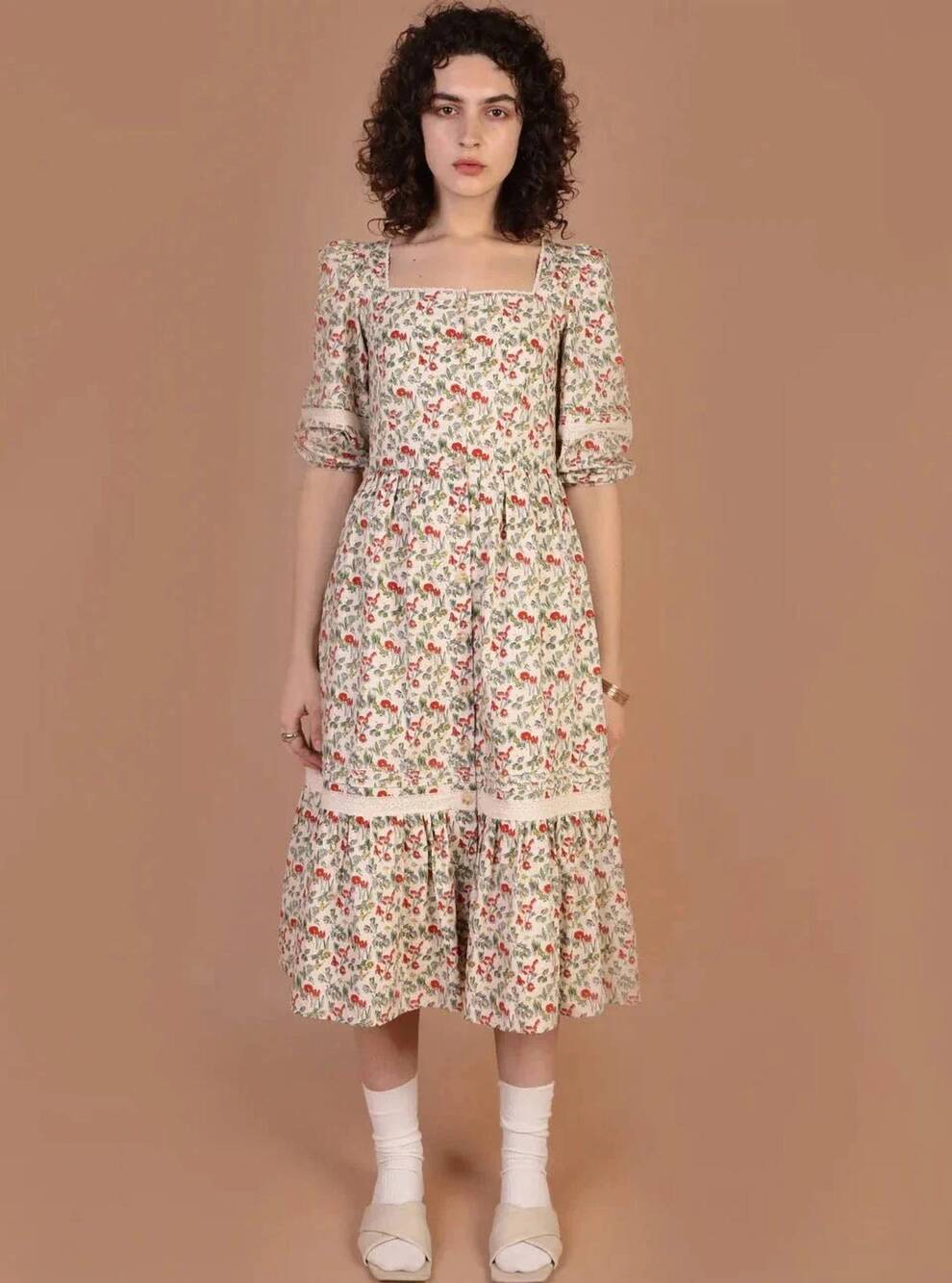 NEW MEADOWS ixora midi dress in pop floral